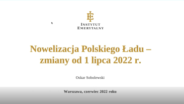 Wideo szkolenie: Nowelizacja Polskiego Ładu – zmiany od 1 lipca